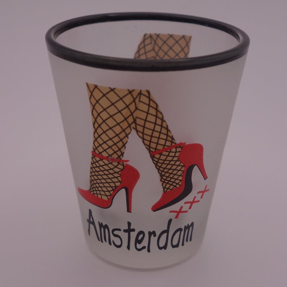 XXX Amsterdam Smoked Shot Glass with Black Rim